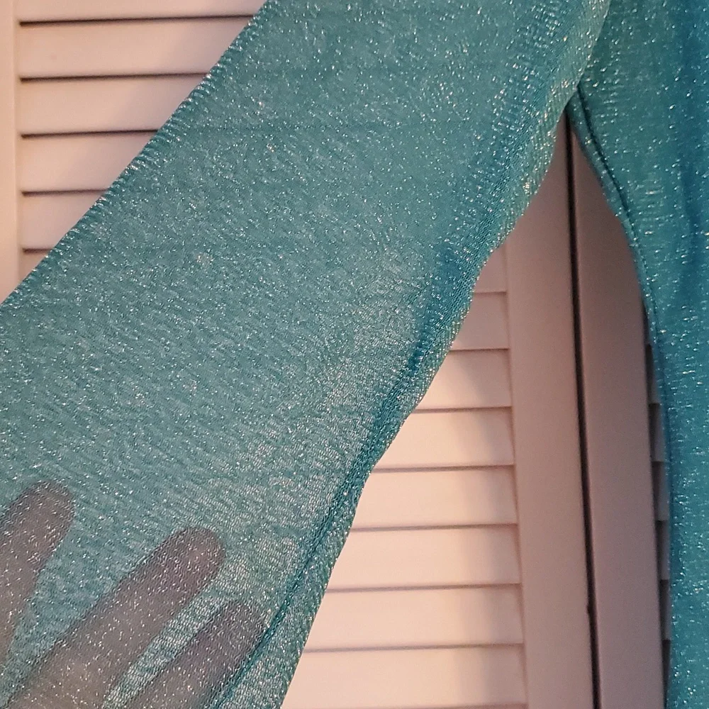 Elegant Teal Shimmering Top - Picture 5 of 10